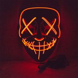 Halloween LED-Maske Neon-Orange