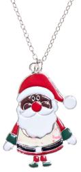 Halskette mit einem Anhänger in Form von Santa Claus. Der Anhänger hat einen roten Hut und eine weiße Bart.