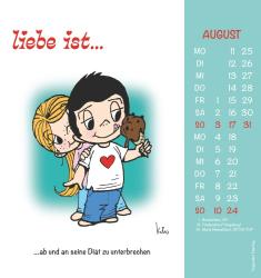 Alpha Edition - liebe ist...2025 Postkartenkalender, 16x17cm, Wandkalender mit Postkarten zum Heraustrennen, mit Aufsteller und deutschem Kalendarium