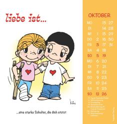 Alpha Edition - liebe ist...2025 Postkartenkalender, 16x17cm, Wandkalender mit Postkarten zum Heraustrennen, mit Aufsteller und deutschem Kalendarium