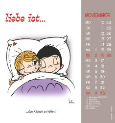 Alpha Edition - liebe ist...2025 Postkartenkalender, 16x17cm, Wandkalender mit Postkarten zum Heraustrennen, mit Aufsteller und deutschem Kalendarium