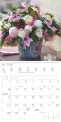 Alpha Edition - Blumen 2025 Broschürenkalender, 30x30cm, Wandkalender mit Platz für Notizen und Termine, hochwertige Bildmotive, Mondphasen, Monatsübersicht und Ferientermine DE/AT/CH