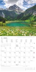 Alpha Edition - Alpen 2025 Broschürenkalender, 30x30cm, Wandkalender mit Platz für Notizen und Termine, Aufnahmen der Alpen, Monatsübersicht und Ferientermine DE/AT/CH