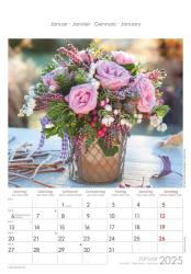 Alpha Edition - Rosenträume 2025 Bildkalender, 23,7x34cm, Wandkalender mit Platz für Notizen und vielen Infos, schöne Rosen-Bilder, deutsches Kalendarium und Ferientermine DE/AT/CH