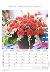 Alpha Edition - Rosenträume 2025 Bildkalender, 23,7x34cm, Wandkalender mit Platz für Notizen und vielen Infos, schöne Rosen-Bilder, deutsches Kalendarium und Ferientermine DE/AT/CH