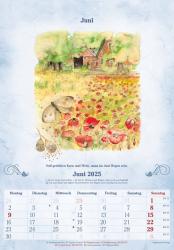 Alpha Edition - 100-Jähriger Kalender 2025 Wandkalender, 23,7x34cm, Bildkalender mit Wetterprognosen, Bauernregeln und liebevollen Illustrationen, Monatsübersicht und deutschem Kalendarium