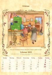 Alpha Edition - Bauernkalender 2025 Wandkalender, 23,7x34cm, Bildkalender mit Wetterprognosen, Bauernregeln und liebevollen Illustrationen, Monatsübersicht und deutschem Kalendarium