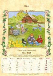 Alpha Edition - Bauernkalender 2025 Wandkalender, 23,7x34cm, Bildkalender mit Wetterprognosen, Bauernregeln und liebevollen Illustrationen, Monatsübersicht und deutschem Kalendarium