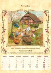 Alpha Edition - Bauernkalender 2025 Wandkalender, 23,7x34cm, Bildkalender mit Wetterprognosen, Bauernregeln und liebevollen Illustrationen, Monatsübersicht und deutschem Kalendarium