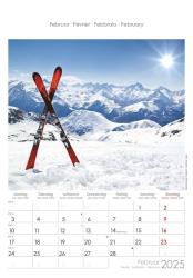 Alpha Edition - Alpen 2025 Bildkalender, 23,7x34cm, Wandkalender mit Platz für Notizen und vielen Infos, Bilder aus den Alpen, deutsches Kalendarium und Ferientermine DE/AT/CH