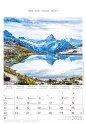 Alpha Edition - Alpen 2025 Bildkalender, 23,7x34cm, Wandkalender mit Platz für Notizen und vielen Infos, Bilder aus den Alpen, deutsches Kalendarium und Ferientermine DE/AT/CH