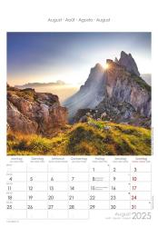 Alpha Edition - Alpen 2025 Bildkalender, 23,7x34cm, Wandkalender mit Platz für Notizen und vielen Infos, Bilder aus den Alpen, deutsches Kalendarium und Ferientermine DE/AT/CH