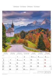 Alpha Edition - Alpen 2025 Bildkalender, 23,7x34cm, Wandkalender mit Platz für Notizen und vielen Infos, Bilder aus den Alpen, deutsches Kalendarium und Ferientermine DE/AT/CH