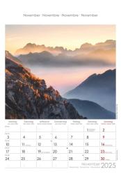 Alpha Edition - Alpen 2025 Bildkalender, 23,7x34cm, Wandkalender mit Platz für Notizen und vielen Infos, Bilder aus den Alpen, deutsches Kalendarium und Ferientermine DE/AT/CH