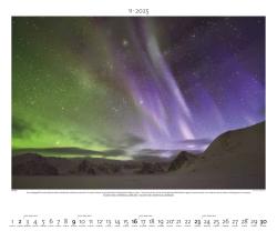 PALAZZI - Polarlicht 2025 Wandkalender, 60x50cm, Posterkalender mit brillanten Aufnahmen vom Naturspektakel, überwältigende Lichter, Erläuterungen auf dem Rückblatt, internationales Kalendar