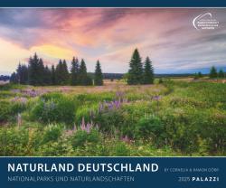 PALAZZI - Naturland Deutschland 2025 Wandkalender, 60x50cm, Posterkalender mit schönen Bildern aus Nationalsparks und Naturschutzgebieten, Felder, Wiesen und Wälder, internationales Kalendar