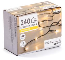 LED-Lichterkette mit 240 warmweißen Lämpchen + 20,9 m schwarzes Kabel