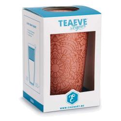 EIGENART Teaeve Porzellan-Becher mit Sieb Mandala Power 350 ml pfirsich