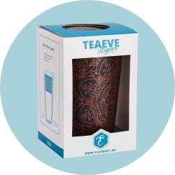 EIGENART Teaeve Porzellan-Becher mit Sieb Mandala Ebony 350 ml braun