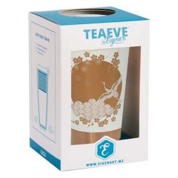 EIGENART Teaeve Teetasse mit Sieb und Deckel Komorebi Coconut 350 ml gold/weiß