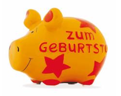 Sparschwein Zum Geburtstag orange