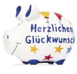 Sparschwein Herzlichen Glückwunsch bunt