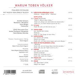 Ernest Bloch: Warum toben die Völker - Psalmen im Dialog mit Musik von Ernest Bloch, 1 Audio-CD - CD