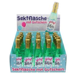 Geldgeschenk Sektflasche Happy Birthday 1 Stück bunt