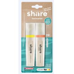 SHARE Textmarker 2er Set gelb orange