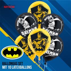 Helliumballon-Set Batman mit Helium Einwegzylinder bunt