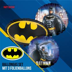 Helliumballon-Set Batman mit Helium Einwegzylinder bunt
