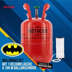 Helliumballon-Set Batman mit Helium Einwegzylinder bunt