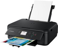 schwarzer Multifunktionsdrucker von Canon. Funktionen: Kopieren, Scannen, Drucken.