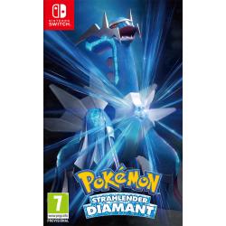 Cover für das Spiel Pokémon Strahlender Diamant. Zeigt einen blauen Drachen mit glitzerndem Kristall.