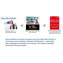 NINTENDO Switch OLED-Modell weiß + Super Mario Bros. Wonder + 1-Jahres-Mitgliedschaft Nintendo Switch Online