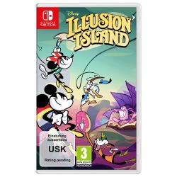 Cover für das Spiel Disney Illusion Island. Zeigt Mickey und Minnie Mouse sowie andere Charaktere in einer bunten Umgebung.