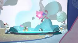 Cover für das Spiel Disney Illusion Island. Zeigt Mickey und Minnie Mouse sowie andere Charaktere in einer bunten Umgebung.