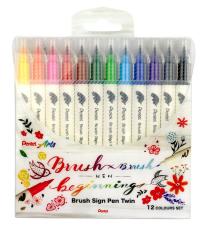 PENTEL Brush Sign Pen Twin 12er-Set mehrere Farben