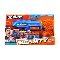 ZURU XShot Insanity Manic Blaster inklusive 24 Darts blau/orange