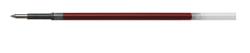 Schreibminen für einen Stift. Die Mine ist rot und hat eine metallische Spitze.
