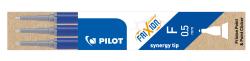 Drei blaue Frixion Stifte mit Synergy Tip. Die Spitze ist 0,5 mm dick.