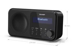 SHARP Digital Radio Tokyo DR-P420 DAB+/DAB/FM Radio Bluetooth portabel schwarz