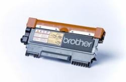 Schwarze Tonerkartusche mit orangefarbenem Deckel. Auf der Vorderseite sind Warnhinweise und das Logo 'Brother' zu sehen.