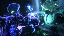 Spielcover für Final Fantasy XVI. Darstellung eines Charakters mit dunklem Haar und feurigen Elementen im Hintergrund.