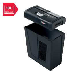 Schredder mit 10 Liter Behälter. Für bis zu 100 A4-Blätter geeignet.