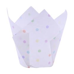 Papierbackformen Tulpenform Punkte 24 Stück