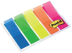 Post-it Haftnotizen - Indexstreifen, 11.9 x 43.2 mm, 5x 20 Blatt, Neonfarben 