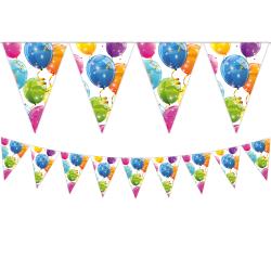 Dreiecksflaggenbanner Luftballons 9 Flaggen bunt