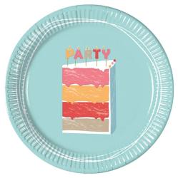 Teller - Pastell: Birthday Cake, 8 Stück 