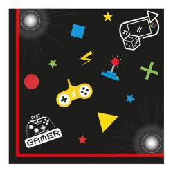 PROCOS Servietten Gaming Party 33 x 33 cm 20 Stück bunt